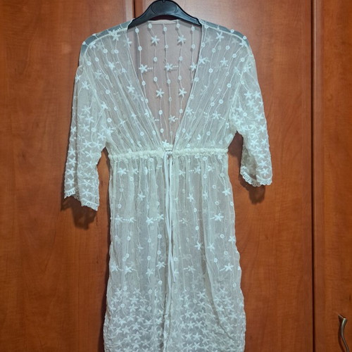 Kaftan beachwear lace, like new, size S/M, white