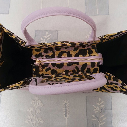 YNOT? Large Bag new, black-purple animal print