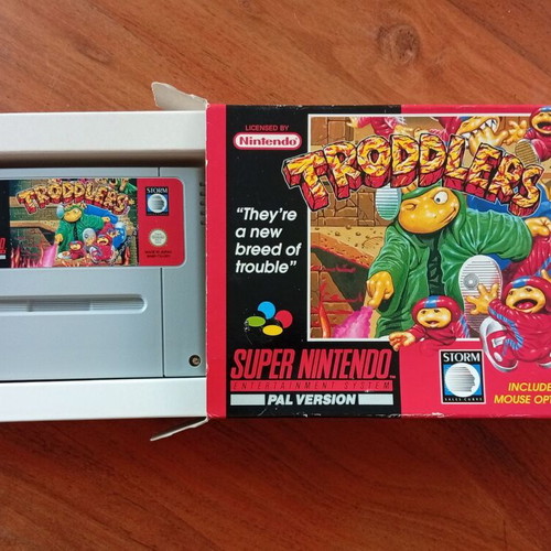 Troddlers Super Nintendo SNES game used, 1993 PAL CIB
