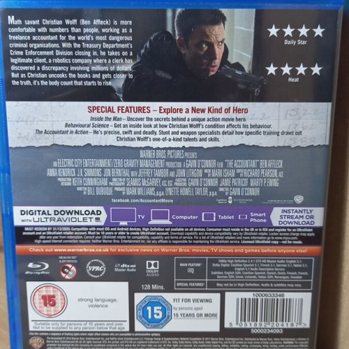 The Accountant Blu-Ray with Greek subtitles