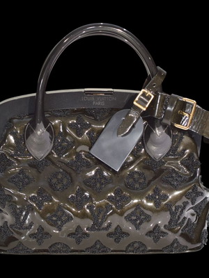 Louis Vuitton Monogram Fascination Lockit BB Frame handbag like new, black patent leather