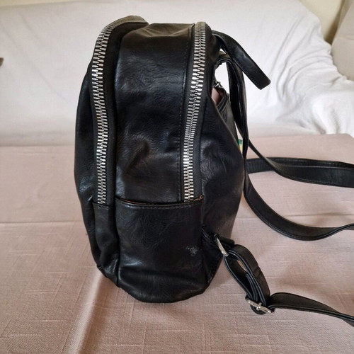 Women's backpack new eco leather black, size 30x40x5 cm
