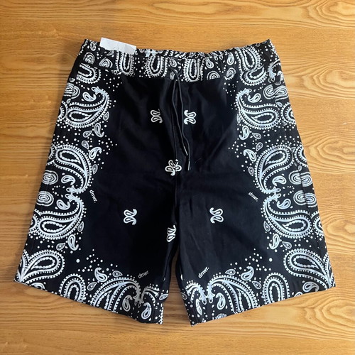 Zara shorts black with white paisley L new