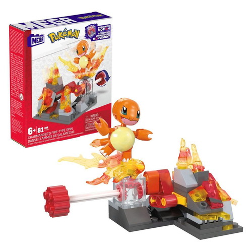 Mega Bloks Charmander's Fire-Type Spin building set, 84 pieces