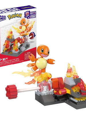 Mega Bloks Charmander's Fire-Type Spin building set, 84 pieces
