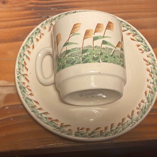 Vintage coffee espresso cup set of 6 with saucers rustic design