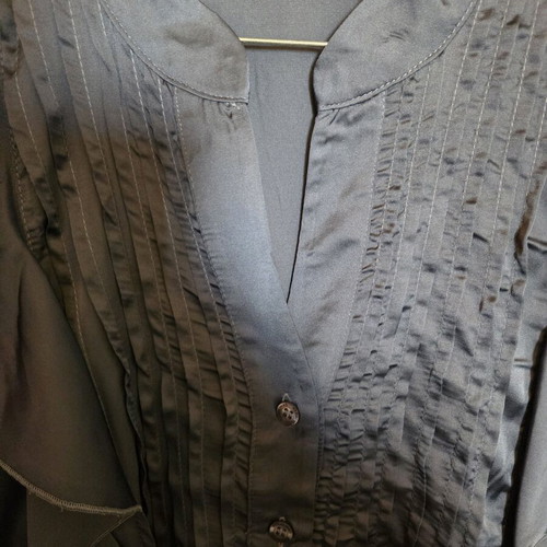 Regalinas blue satin blouse like new, small