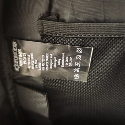 Alpinestars Force Backpack 25L like new, motorcycle bag black