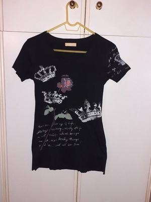T-shirt μαύρο με σχέδια, νούμερο M/L