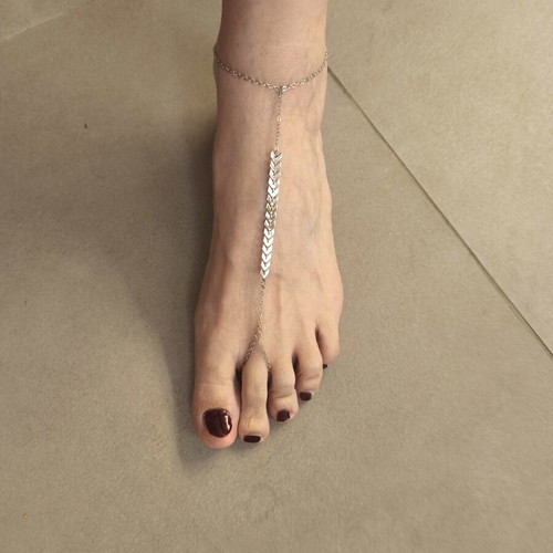 Anklet made of steel, new, adjustable strap