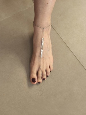 Anklet made of steel, new, adjustable strap