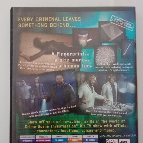 CSI: Crime Scene Investigation Dark Motives PC videogame used, no manual