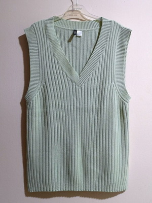 Knitted casual long vest H&M Divided like new, mint green