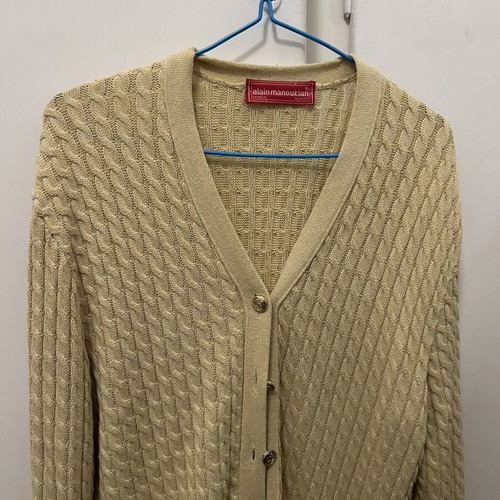 Alain Manoukian yellow knitted cardigan used, size XL