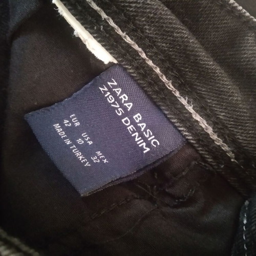 Zara black low waist slim fit jeans used, cotton, size L 40 12