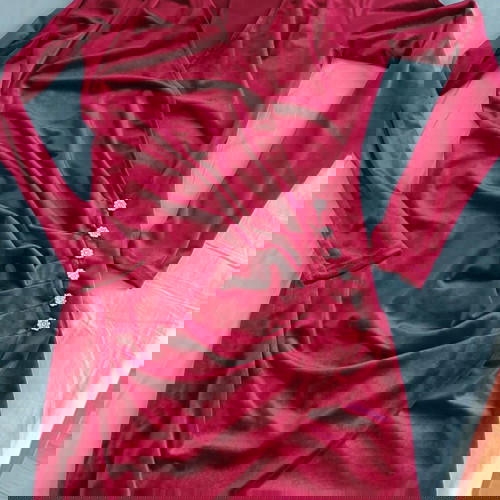 Ths Γυναικείο φόρεμα σαν καινούργιο, βελούδινο, μέγεθος large, κόκκινο