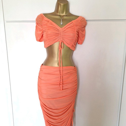 Coral top and skirt set new, size M