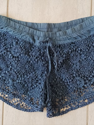 Women's beach shorts with lace, used, size L, blue
