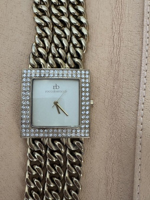 Roccobarocco women's gold tone watch with crystals and original case