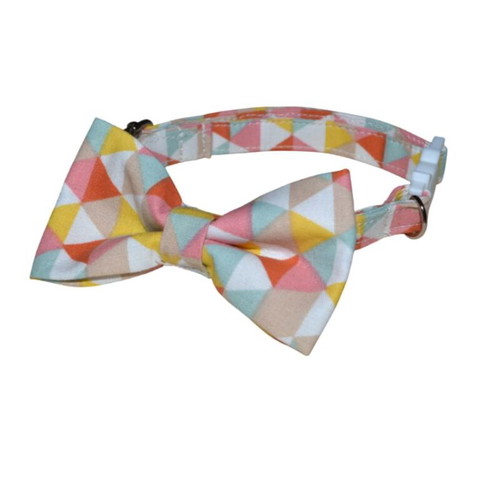 Handmade breakaway cat collar with removable bow tie