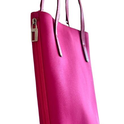 Lancel tote shoulder bag canvas-leather like new, pink