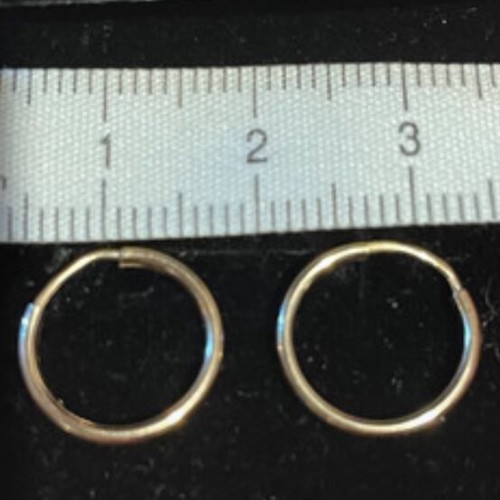 14K gold hoop earrings, tested by jeweler