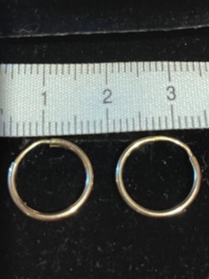 14K gold hoop earrings, tested by jeweler