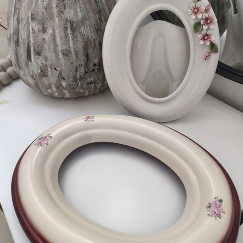 Porcelain photo frames used, set of 2, without glass