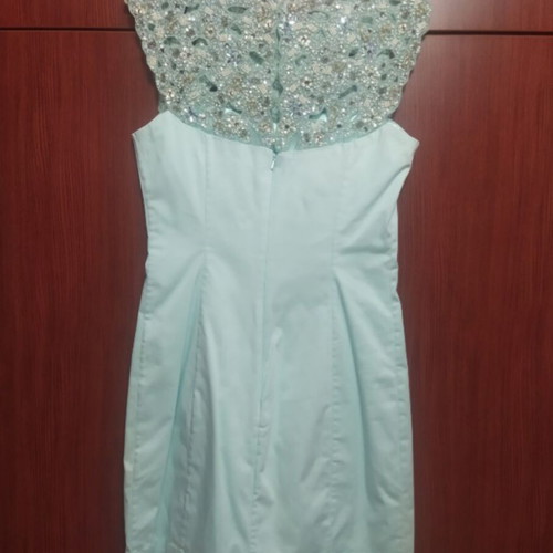 Beige evening dress French Collection like new, turquoise