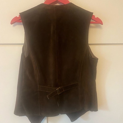 Fidele vintage suede leather vest used brown