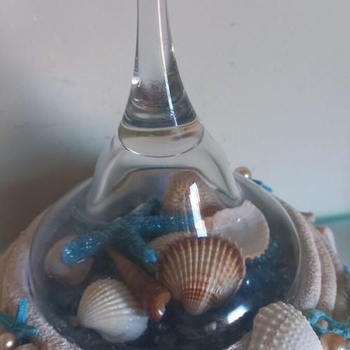 Decorative candleholder "Βυθός" new, summer design with shells