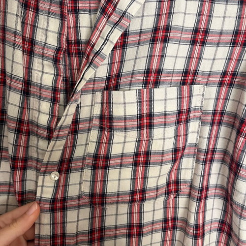 Zara checked shirt white red unused size M