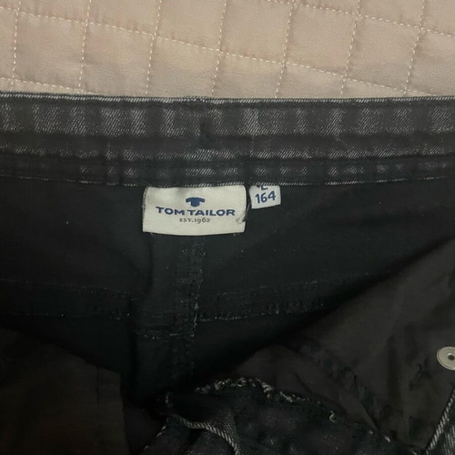 Tom Tailor black denim kids skirt like new with pearls size L