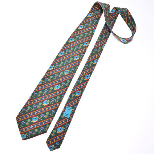 Leonard Paris tie like new, 100% silk, green multicolor