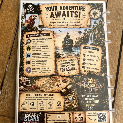 Escape Island interactive puzzle book for kids 9+ new
