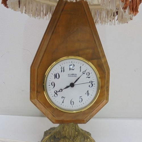 Scholer vintage table lamp with clock