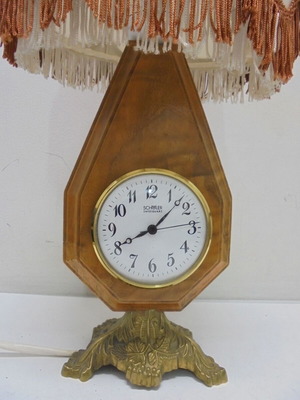 Scholer vintage table lamp with clock