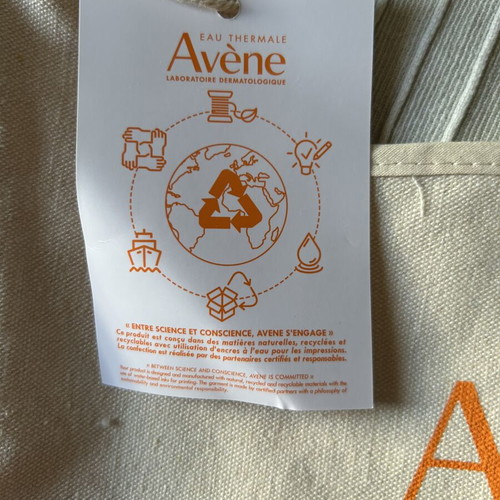 Avene beach bag new, white and orange, shoulder style