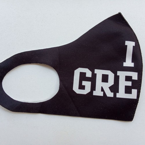 Fabric protection mask like new, washable, I ❤ Greece black