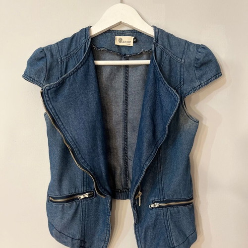 Denim vest used, size S, blue
