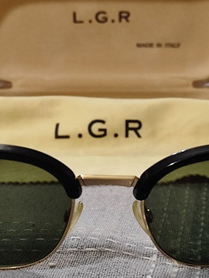 L.G.R. Sahara 52-20 Black 01 Green G15 sunglasses like new, handmade Italian