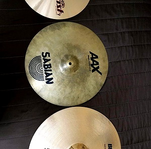 πιατίνια ντράμς. crash 16 SABIAN AAX/ RIDE 18 SABIAN B8X/CRASH 14 PAISTE 7