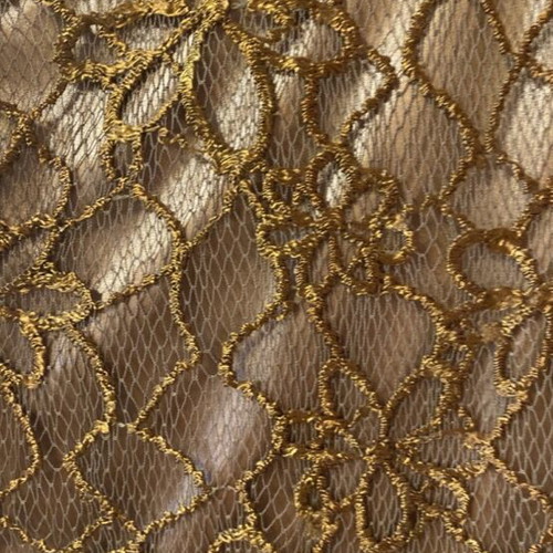 Celestino short-sleeve blouse like new with golden lace, size M