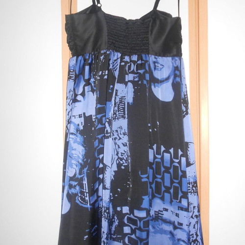 Lussile women's dress medium, like new, black and purple with Marilyn Monroe print