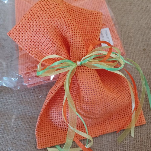 Baptism pouches new, pack of 100 orange straw 19x14cm