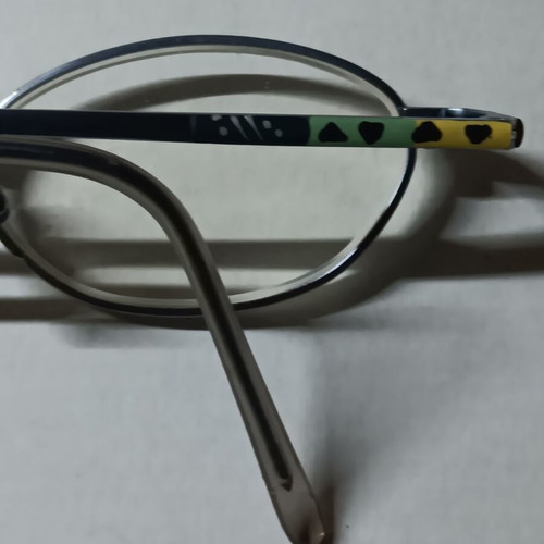 Oval children's eyeglasses used with black case