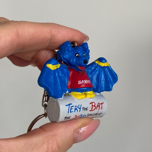 Vintage Sanyo promotional keychain Tery the Bat used