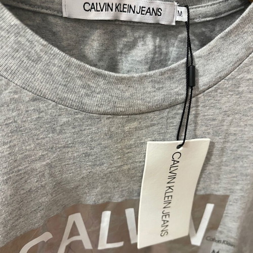 Calvin Klein grey T-shirt with silver logo new with tags size M