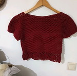 Crochet τοπ μπορντό χειροποίητο, σαν καινούργιο, μέγεθος S