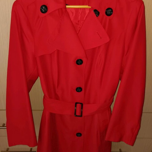 Marks and Spencer trench coat like new, red with belt